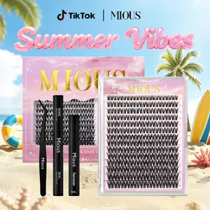Mious  DIY Lash Clusters Kit|Soft,Fluffy,Waterproof,Long-lasting Lashes with Glue Remover & Tweezer |Beginner-Friendly DIY Lashes For a Flawless |Trendy & Must-Have Clusters
