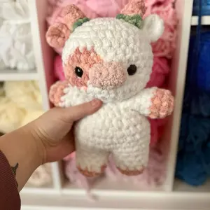 Strawberry Cow Handmade Crochet Plushie