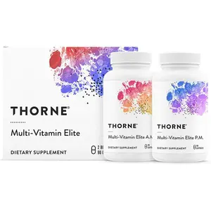 THORNE - Multi-Vitamin Elite - Daily Nutritional Supplement - Two Formulas Support Cellular Energy Production, Restful Sleep & More* - Third-Party Certified - Gluten, Dairy & Soy-Free - 180 Capsules