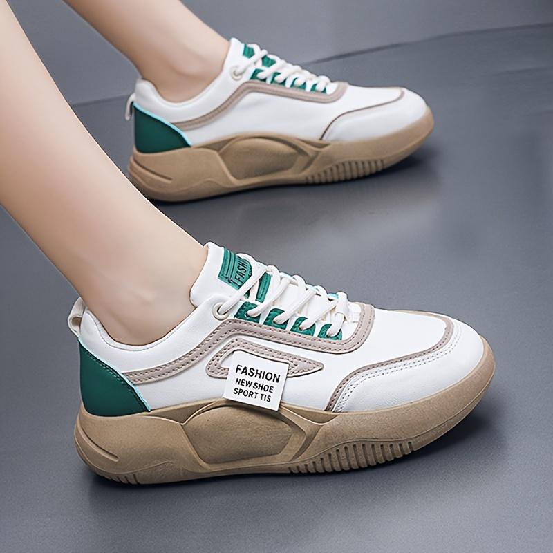 Women's casual sports thick-soled platform sneakers 2024 spring/autumn new style versatile white shoes