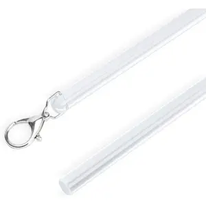 2 Pack Curtain Pull Rod with Metal Snap Invisible Clear Curtain Push Wand for Drapery and Grommet Curtains 1/2 Inch Wide (Acrylic, 40 Inch)