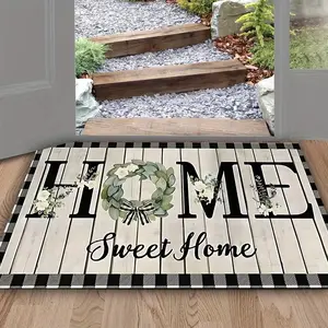 1pc Home Sweet Home Letter Door Mat Floor Mat Washable Decorative Carpet for Home Kitchen Front Door Entrance, Vintage Design Decorative Area Rug