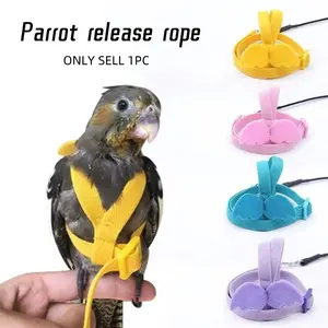 Adjustable Parrot Bird Harness Leash Set Anti-bite Training Harness Parrots Outdoor Flying Rope Cockatiel Small Birds Supplies