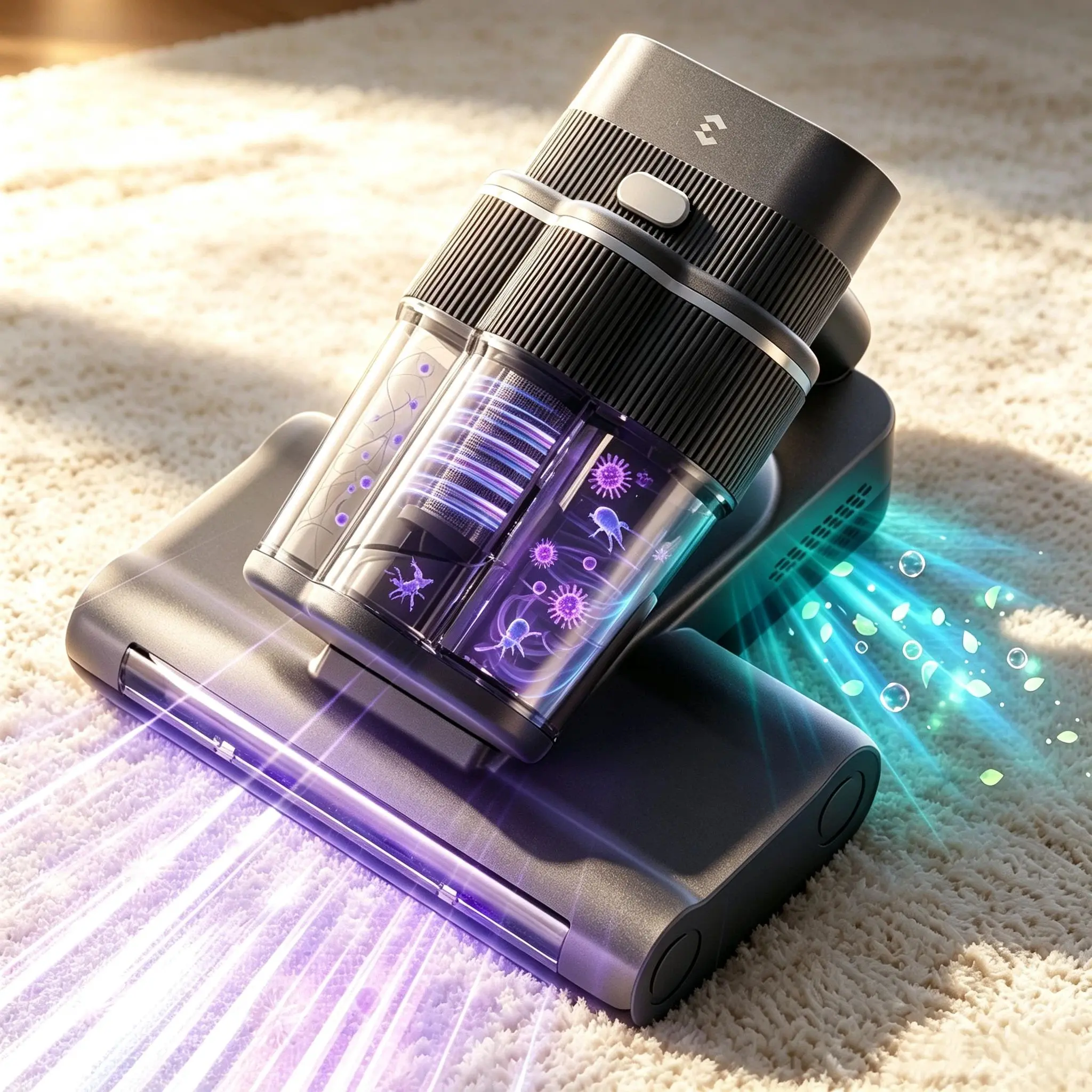 EASYERA Mattress Vacuum Cleaner, 20Kpa Handheld Vacuums with 253.7nm UV-C Light, 140°F Heat, HEPA Filter & Ultrasonic, Triple-Cup, Aroma Tablet, Bed Vacuum Cleaner for Crib, Sofa, Couch, Bed