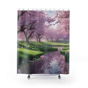 Blossom Serenity Shower Curtain, Spring Decor, Floral Bathroom, Cherry Blossom Art, Nature Lover Gift, Home Accessories