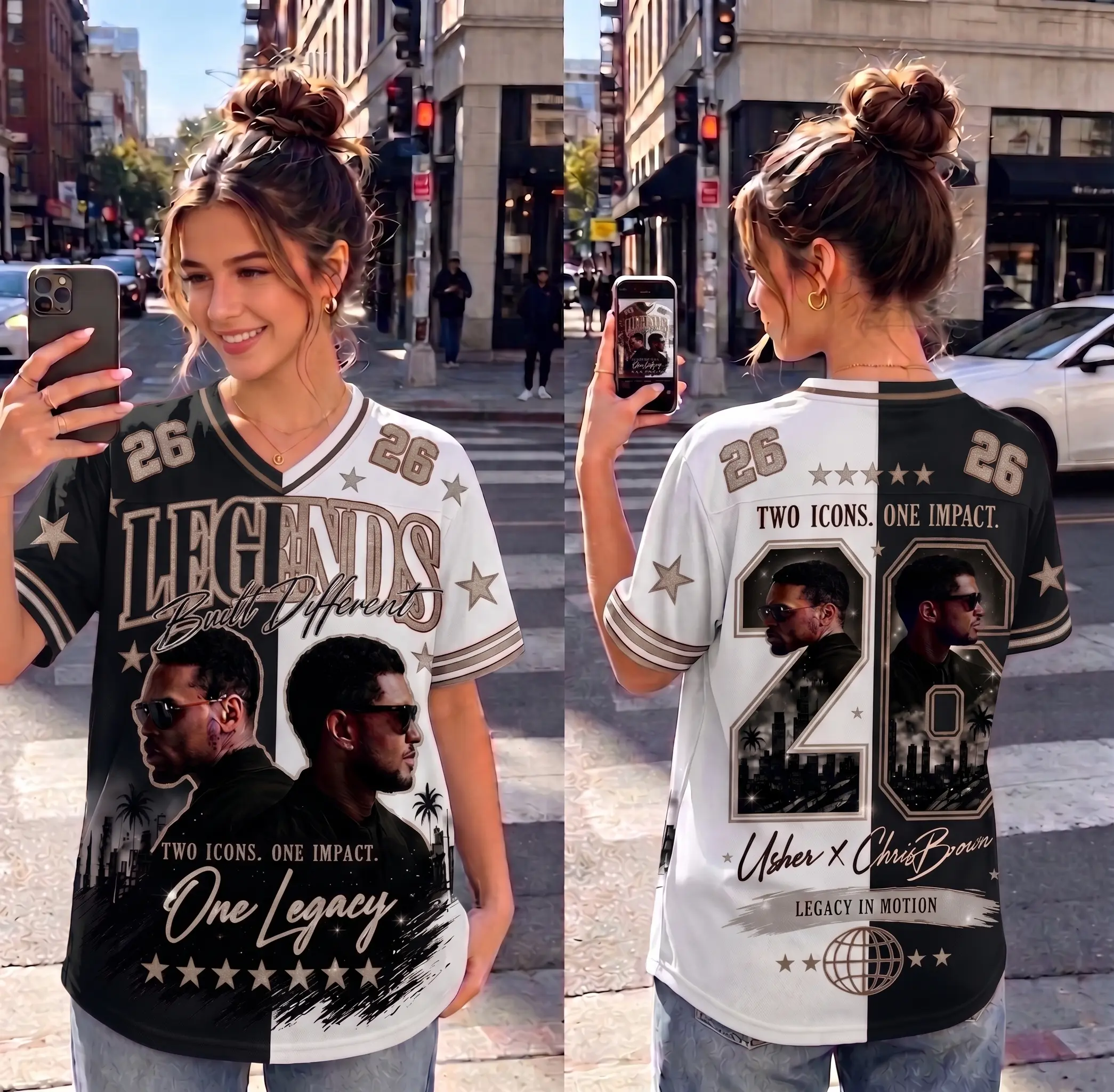 R&B Graphic Football Jersey, Oversized Streetwear Shirt,The R&B Tour Concert Outfit, For Fans