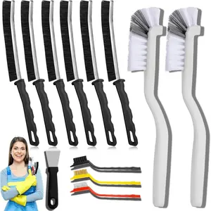12Pcs Crevice Cleaning Brush Set,Hard Bristle Cleaning Supplies for Kitchen, Bathroom, Corner, Grout, Sink, Cup, Teapot, Bottle, Blender