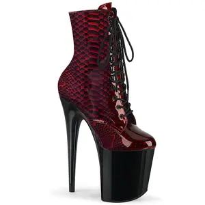 8 Inch Heel FLAMINGO-1020SP Red Snake Print