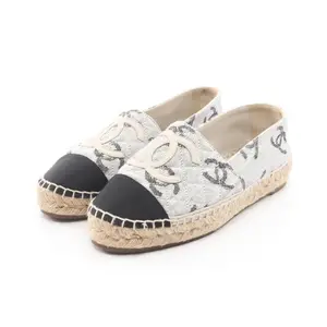 Pre-owned CHANEL Canvas Small Leather Goods Coco Mark Slip On Shoes