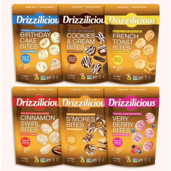NEW 2026 !!! Drizzilicious Mini Rice Cakes Variety Pack 4oz