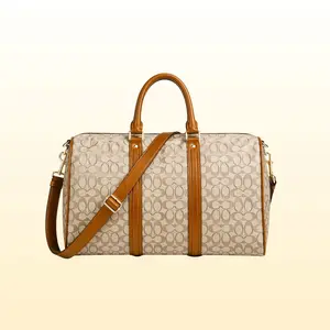 Brown Fashion Monogrammed Duffle Bag