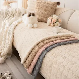 Thick Plush Multi-Color Sofa Cushion, Warm Non-Slip Sofa Cover, Dust-Proof and Sofa Protector