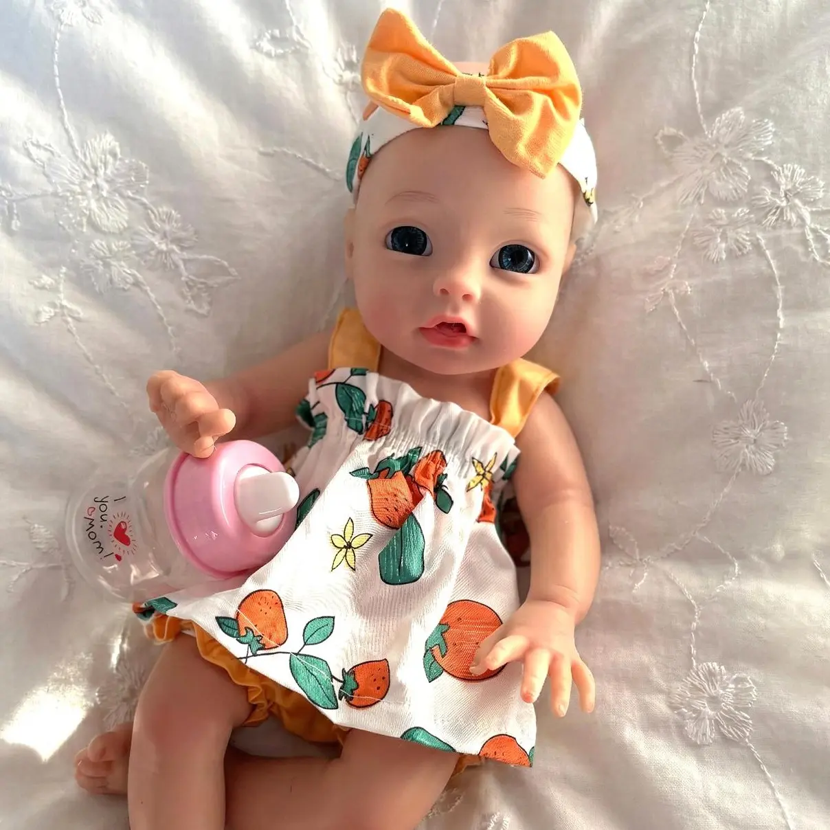 [Drink Wet System] Mayfair Baby Doll 13Inch / 3lb Full Silicone Reborn Baby Doll Girl Cute Doll Ideal Birthday Kids Gift With Asscessories summerwins