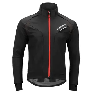 ROCKBROS Cycling Jackets for Men Winter Bike Jackets Thermal Windproof Jacket for Men Cold Weather Cycling Running Hiking