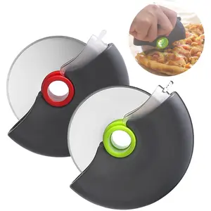 Pizza  Wheel Set of 2 - Pizza Slicer with Protective  Cover -  Spuer  18/8 Stainless Steel