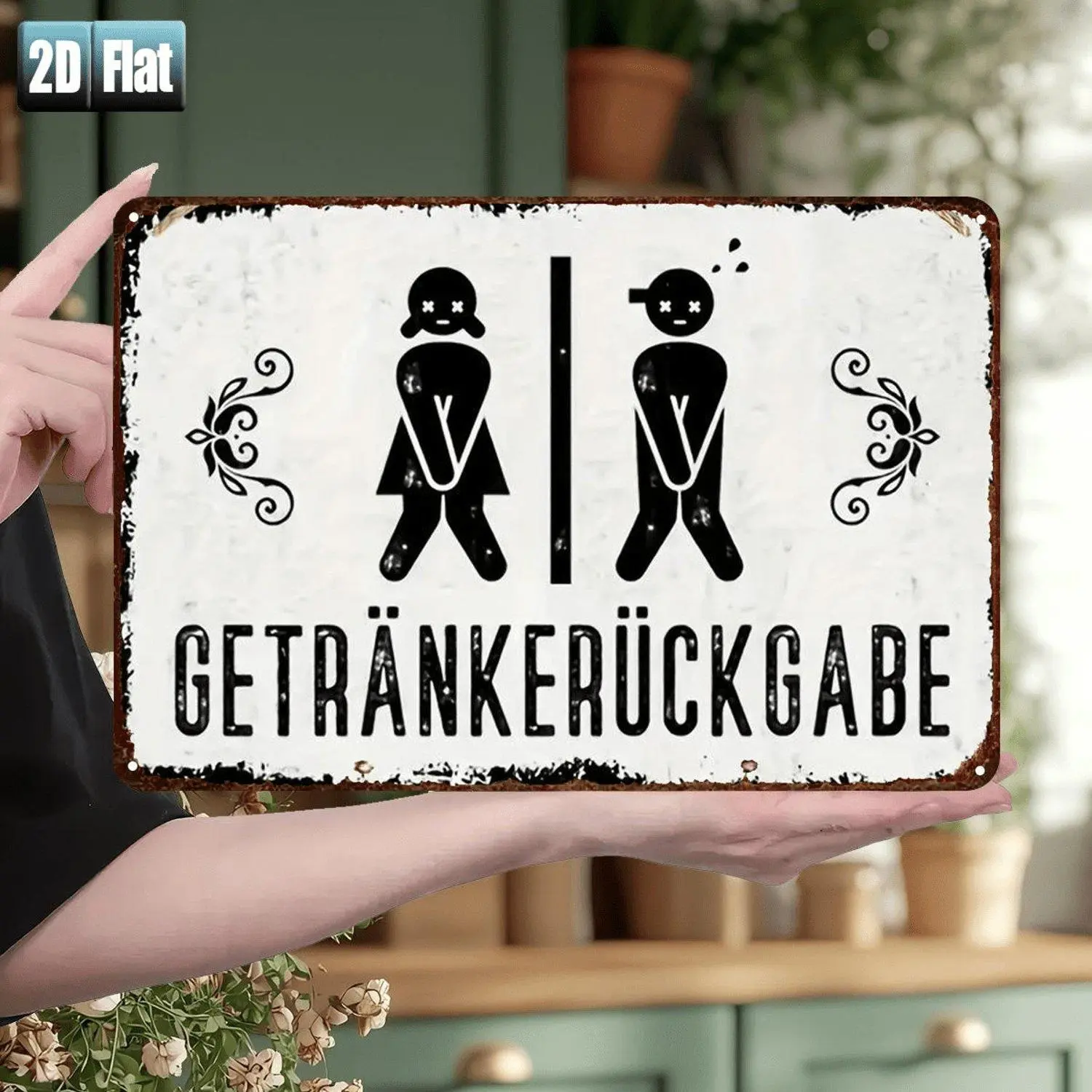 2D Flat, 2D Flat 1pc,Beverage Return Station,metal Tin Sign,size(8"x12"/20cm*30cm)Decoratve Paintings/Room/Restaurant/Bar/Door/Garage Decor, 2D Flat