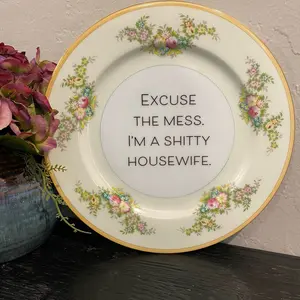“Excuse the mess” plate