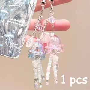 Romantic and Jellyfish Acrylic Keychain, Keychain for Bags, Stylish Mobile and Bag Accessory, Perfect Gift for Couples and Family
