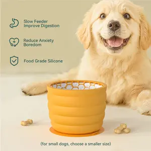 Silicone Slow Feeder Bowl for Dogs & Cats, Anti-Choking with Suction Cups, Non-Slip & Easy to Clean