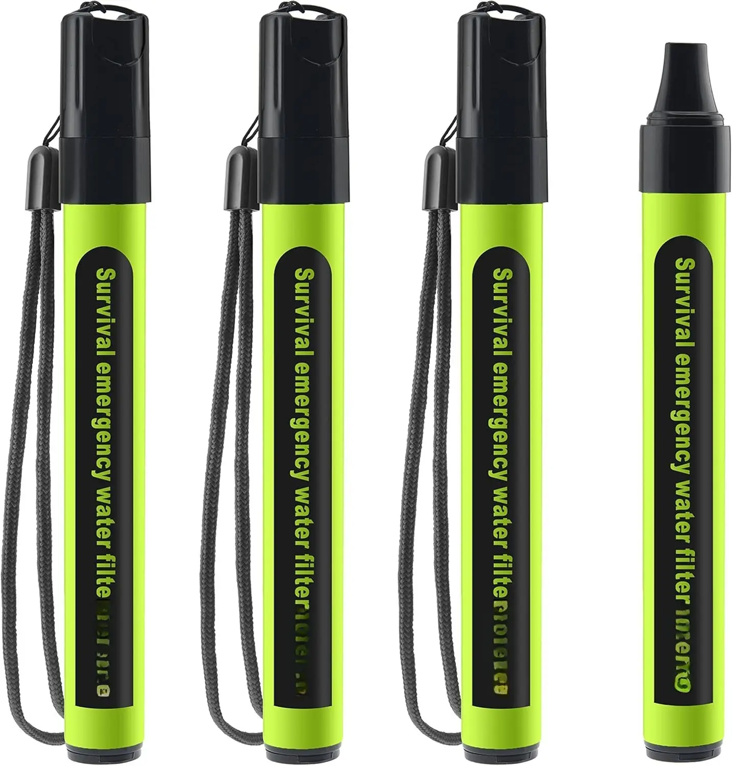 4 Pack Water Filter Straw - Water Purifying Device - Portable Personal   - for  Kits Outdoor Activities and Hiking - Water Filter Camping Travel  Backpacking