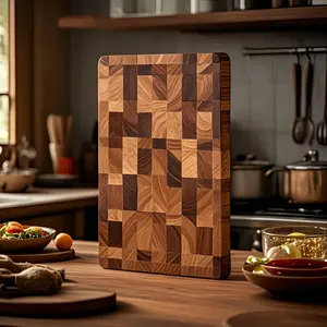 Sagashi wood spliced cutting board, solid wood construction, reversible design for dual-sided use. A must-have kitchen essential for home cooking and outdoor fruit preparation, Wooden Cutting Boards