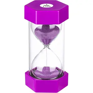 Sand Timer 1 Minute Hourglass, Colorful Small Purple Sand Clock one Minute, Reloj De Arena 1 Min, Plastic Hour Glass Sandglass Timer for , , Classroom, Kitchen, Decor