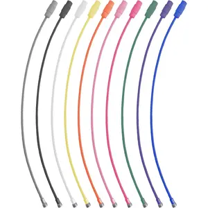 20 count Metal Wire Keychains,6" Wire Key Rings Kit,304 Stainless Steel 1.5mm Colored Coated   Loops Connecter for Luggage ID Tags