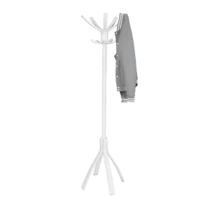 Alba Café 100% Wood Coat Stand –  10 Pegged White Bistro-Style Floor Rack with Rotating Head