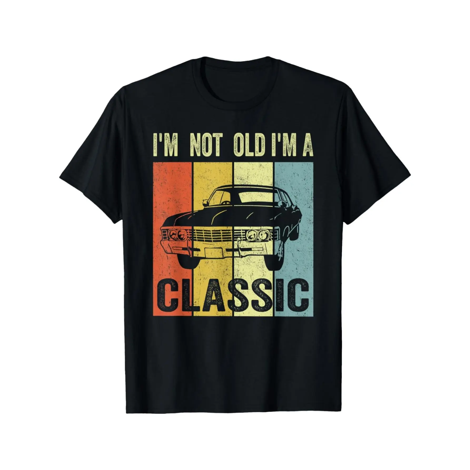 i'm not old i'm classic car shirt Retro Men Women Mom Dad T-Shirt180g 100%Cotton