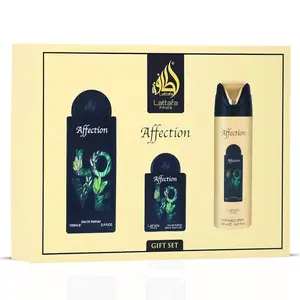 (3pc Gift Set) 3.4oz Affection EDP + 1.7oz Hair Mist + 200ml Body Spray by Lattafa Pride