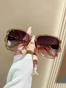 Women’s Luxury Rhinestone Polarized Sunglasses, UV400 Protection, Oversized Frame for Driving & Travel