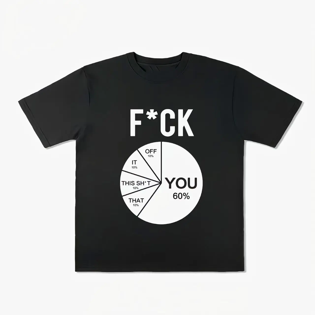 Unisex Funny Pie Chart Graphic T-Shirt, Sarcastic Humor Diagram Short Sleeve Tee, Casual 100% Cotton Oversized Top
