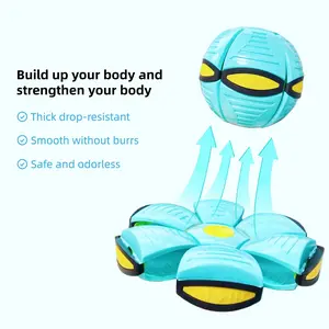 bounce ball-Children's UFO Ball Toy Outdoor Flat Throwing Boys' Disc Ball Toy Shape Changing Toy Ball Parent Child Interactive Toy Suitable for 34567 Year Old Boys and Girls Stress Relieving Bouncing Flying Orb Ball Flying Ball Toy