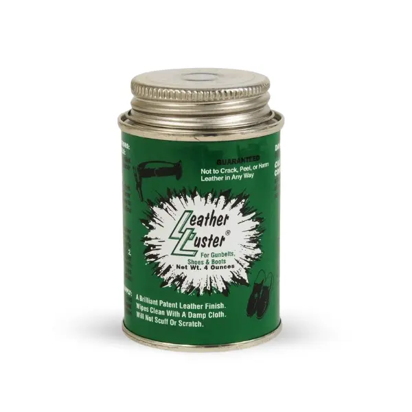 Leather Luster Premium High-Gloss Boot & Shoe Polish - 4oz Can with Applicator for Patent Leather Finish - Mirror-Like Shine, No Cracking, Long-Lasting Shine