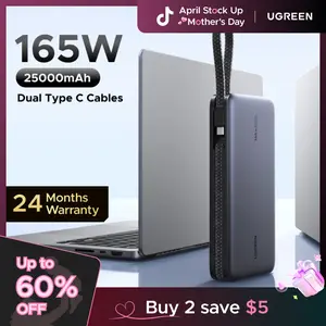 UGREEN 25000mAh PD145W PowerBank, 20000mAh PD100W Powerbank Fast Charging with Type C Cable for iPhone 17 16 Pro Max Chargeable Smartphone Accessories-tiktokshopstockup,mothersdaygift