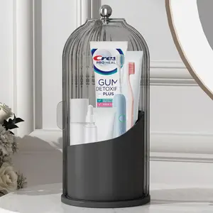 Toothbrush Holder Organizer, Make up Brushes Container for Toothbrush, Toothpaste,Cosmetics, Nail Polish, Art Supply, Bathroom Vanity Desktop 360° Organizer, 1pcs