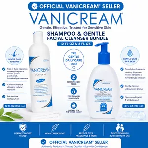 Vanicream Shampoo 12 Fl Oz + Gentle Facial Cleanser Head-to-Face Care Bundle