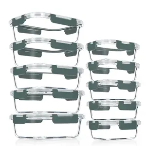 10-Pack Glass Meal Prep Containers – Airtight, BPA-Free, Stackable Glass Food Storage with Lids for Lunch & Kitchen Organization