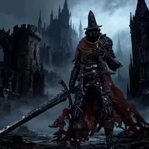 Dark Knight Figure Collectible, Abyssal Greatsword Warrior Desktop Decor, Unique Fantasy Model for Enthusiasts, Perfect Gift Idea