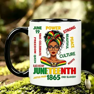 Juneteenth Reusable Coffee Cups Black History Ceramic Cup Juneteenth 1865 Ceramic Cup African American CUP Emancipation Day Ceramic Mug Black Pride Ceramic Mug Juneteenth Celebration Ceramic Mug