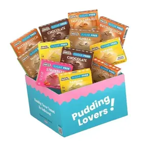 Simply Desserts Pudding Lovers Box - 12 Flavors of Simply Desserts Puddings - Chocolate Vanilla Banana Butterscotch Salted Caramel Strawberry Lemon - Sugar Free Snack