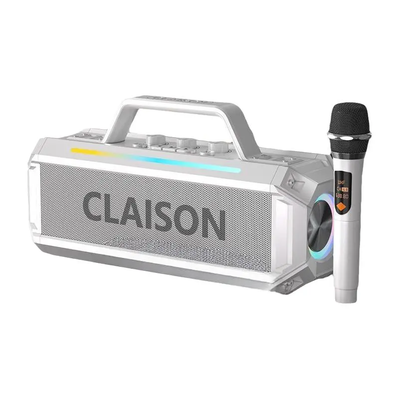 CLAISON T91 Multifunctional Bluetooth Speaker - Wireless, Portable, Microphone, Colorful LED Lights, Audio-Enhanced Music Playing Speaker for Family Gatherings, Birthday Parties, Bluetooth Speakers, Speaker Bluetooth Portable