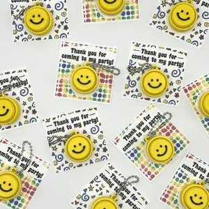 Birthday Party Favor Handout Fidget Clicker Packs: Smiley Faces- Bulk Handouts, Goodie Bag, Kids, Various Quantities