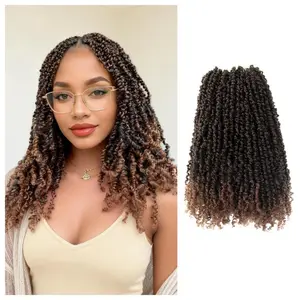 Yanky Twist Crochet Hair 12 Inch 10 Packs Pre-Twisted Ombre Light Brown Yankee Twist Mini Passion Twist for Black Women(T30, Total 200 Strands)