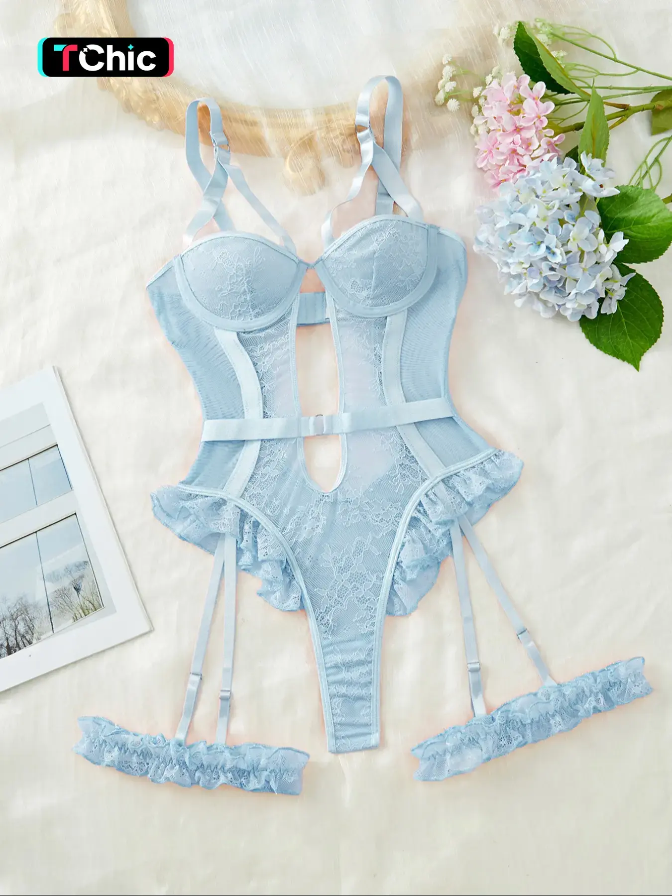 Loungewear set Lingerie-Women's Sexy Lace Bodysuit with Underwire Support, Backless Design, Adjustable Straps, Comfortable & Stylish for All Seasons