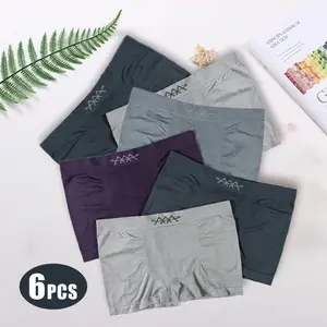 [Best Father's Day Gifts]Men's 6-Pack Bamboo Fiber Boxer Shorts - Natural Viscose Fabric, Silky Soft, Anti-Static, Breathable, Temperature-Regulating, Eco-Friendly All-Season Menswear Underwear with Curved Legs, Hidden Pocket,summerwins