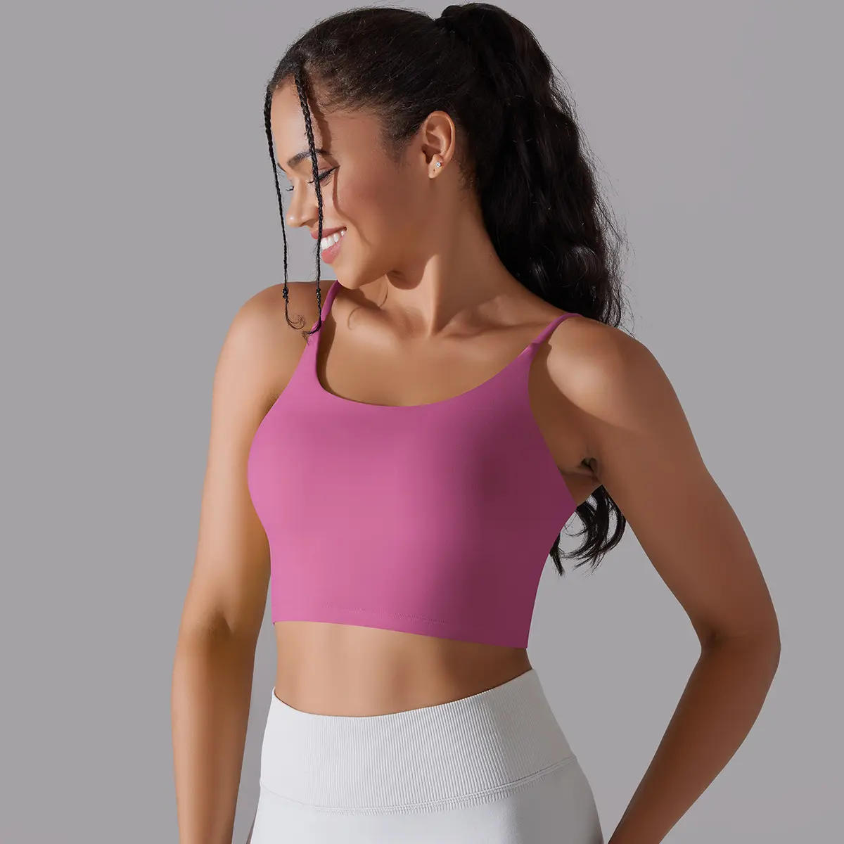 Women's Classic Padded Medium-Impact Sports Bra - Yoga, Workout Clothes for Gym, Baseball Activities with Stylish Match Design