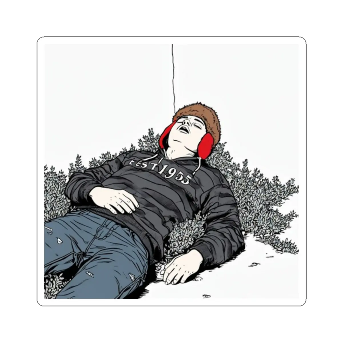 Snowfall Guy Passed out in the snow sticker