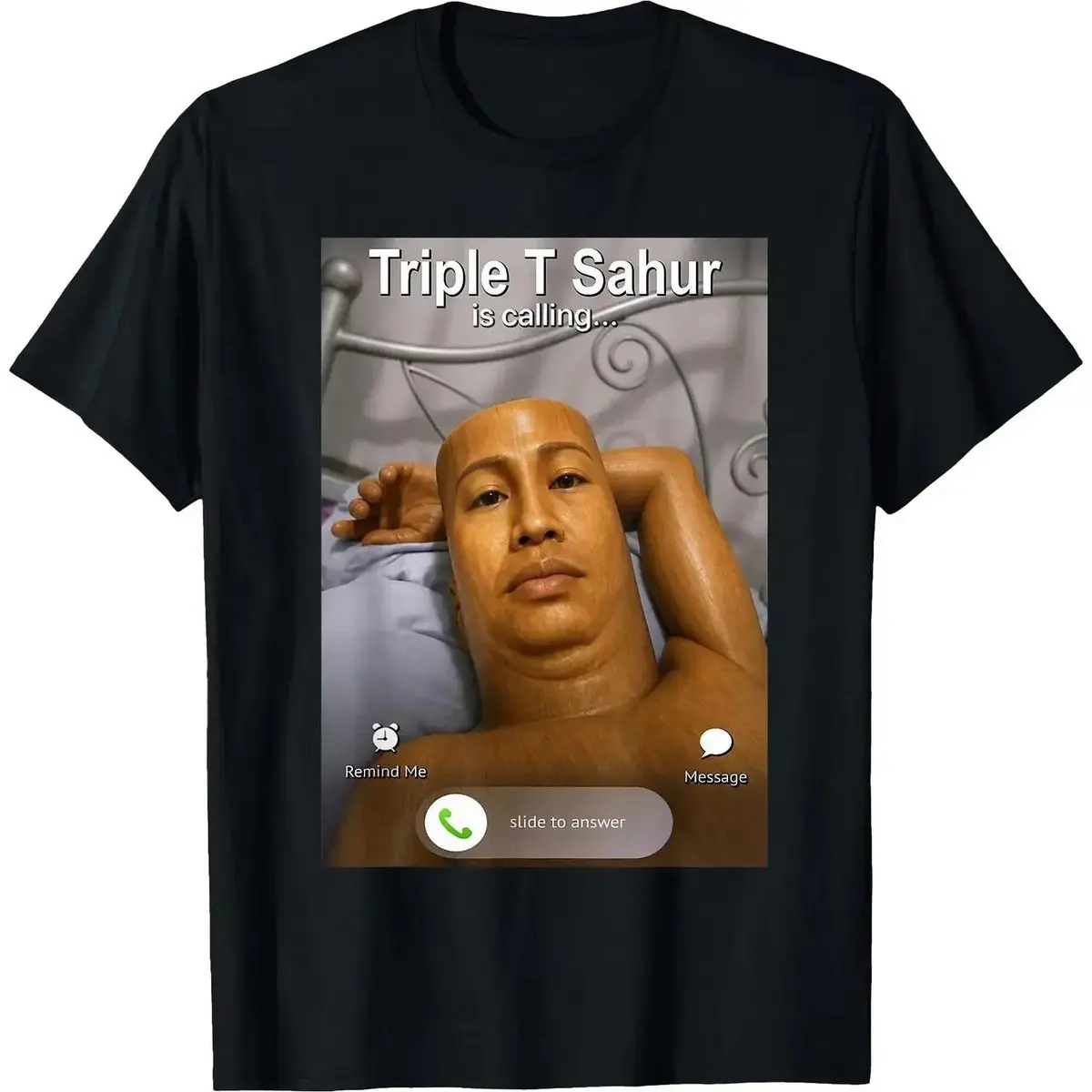 Sahur is Calling Brainrot Funny Meme T-Shirt, Unisex Graphic Cotton Top with Shortsleeve and Round Neck, Meme Shirts Funny, Funny Graphic Tee