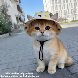 1Pc Breathable Pet Sun Hat, Adjustable UV Protection Cap for Dogs & Cats, Suitable for Small, Medium & Large Pets, Summer Outdoor Hat for Beach, Hiking & Travel